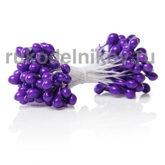 тычинки двусторонние фиолетовые 60х5 мм, около 82 шт, 1 пучок