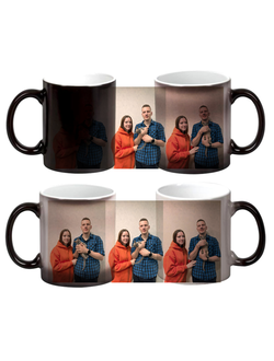 Кружка хамелеон 330 мл "Коллаж с котенком"