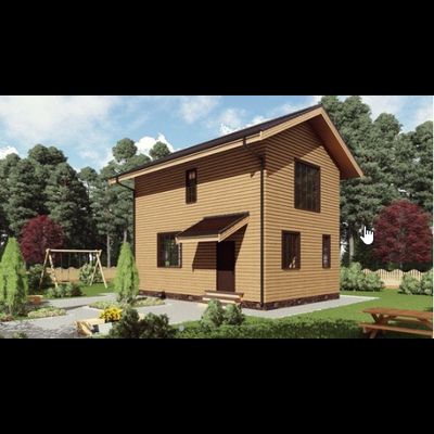 Двухэтажный каркасный дом с двумя спальнями 85м² (SK78)
