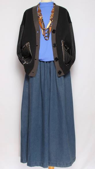 ЖАКЕТ "Крупная вязка " чёрный до р.52