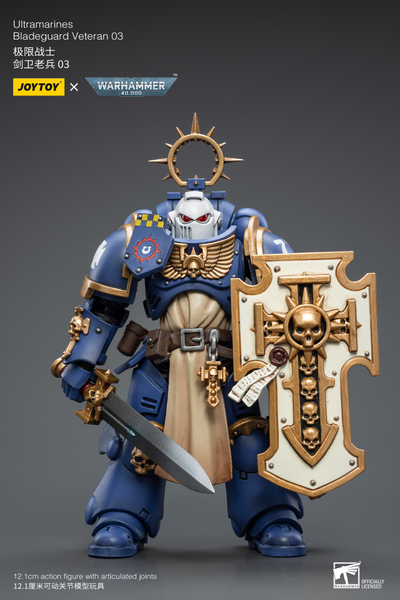 Примарис ветеран Ультрамаринов (Warhammer 40k) - КОЛЛЕКЦИОННАЯ ФИГУРКА 1/18 Ultramarines Bladeguard Veteran 03 (JT2344) - JOYTOY