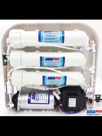 Безбаковая система обратного осмоса AquaPro AQB-600DF с дисплеем загрязненности картриджей