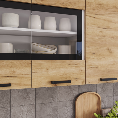 Крафт 2,0м кухонный гарнитур Тип 2 Графит / Крафт