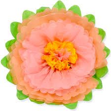 Бумажный цветок персиковый-розовый 51 см