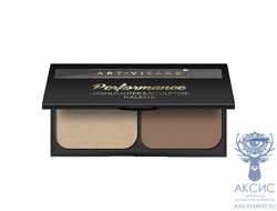 Art-Visage  Палетка компактных хайлайтера и скульптора Performance 02