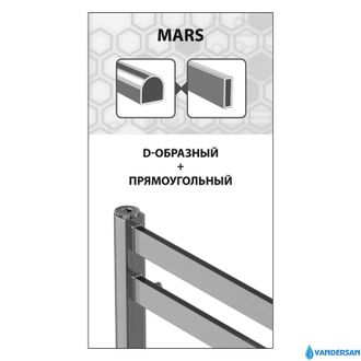 Полотенцесушитель электрический Lemark Mars LM35810E П10 500x800, левый/правый