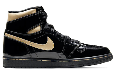 черно-золотистые мужские кроссовки Nike Air Jordan 1 Retro High OG 'Black Metallic Gold' 555088-032