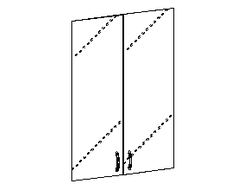 Комплект стеклянных  дверей на 3 секции