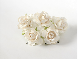 Кудрявые розы 4 см - Белые