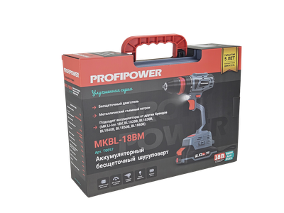 Аккумуляторный бесщеточный шуруповерт PROFIPOWER MKBL-18BM
