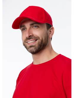 Бейсболка STAN 5 клиньев хлопок,260,12, Красный