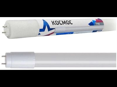 Космос T8 G13 10W (1100lm) 4000K 4K 600x26  стекло Lksm_LED10wG13T840GL
