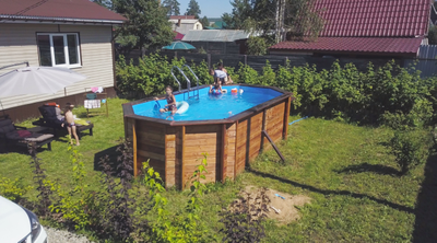 Деревянный морозоустойчивый бассейн "Баргузин" 500 х 250 х 145 см Кристалл