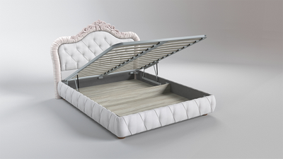 Современная дизайнерская кровать Жозефина, мягкое высокое роскошное изголовье, фанера, усиленная металлом, с подъемным механизмом и бельевым ящиком