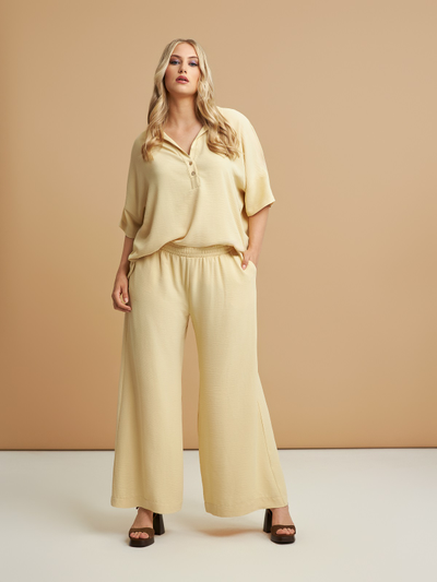 Женские летние брюки-палаццо в черном цвете