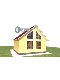 Д-19 ДАЧНЫЙ ДОМ ИЗ БРУСА:ГАБАРИТНЫЕ РАЗМЕРЫ: (6Х6М), ОБЩАЯ ПЛОЩАДЬ: 57М²