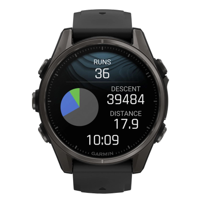 Часы Garmin Fenix 8 - 43mm AMOLED Sapphire Carbon Gray DLC Titanium Black / Pebble Gray