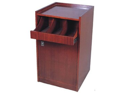 Подставка для столовых приборов 550 x 550 мм, высота 850 мм, с 1 ящиком и распашной дверцей.