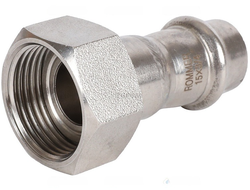 Переходник ROMMER с накидной гайкой ВПр-ВР, 15х3/4 из нержавеющей стали прессовой