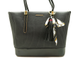 (Артикул 101607057 black) Классическая женская сумка в форме трапеции, формат А4, выделка по типу гофре, удлиненные ручки