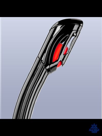 Трубка для дайвинга WAVE сухая, черный силикон