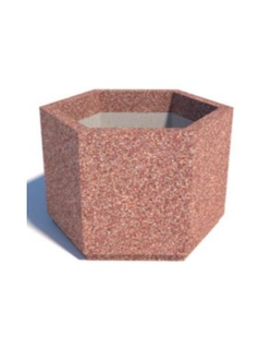 Уличное кашпо призма для цветов из архитектурного бетона №12 (красный)