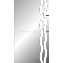 Зеркало прямоугольное с аппликацией из тонированного стекла