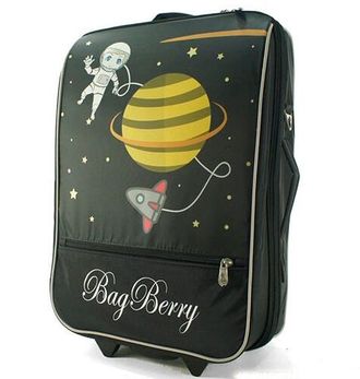 Детский чемодан BagBerry Космос чёрный