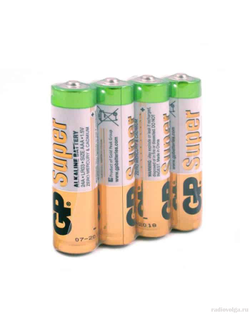 Мизинчиковая алкалиновая батарейка GP AAA 1.5V Super Alkaline Battery [ по 4 шт ]