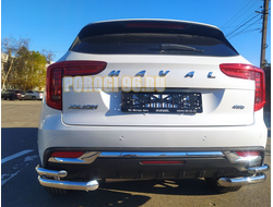Защита заднего бампера угловая двойная d60/42 для Haval Jolion 2021-