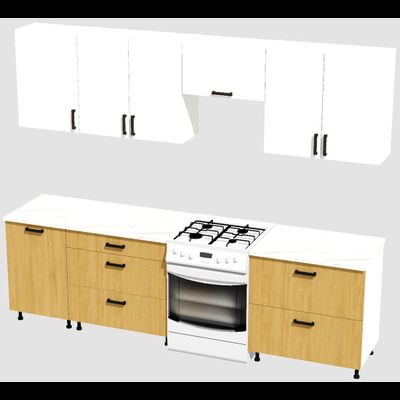 Кухня Эконом 2,1 метра (1300х800) Цвет: Белый/Дуб Сонома