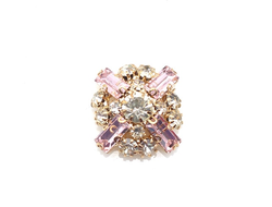 ПУГОВИЦЫ ДЕКОРАТИВНЫЕ СО СТРАЗАМИ, 25 мм. 50 шт. РК-00050. Цвет: розовый