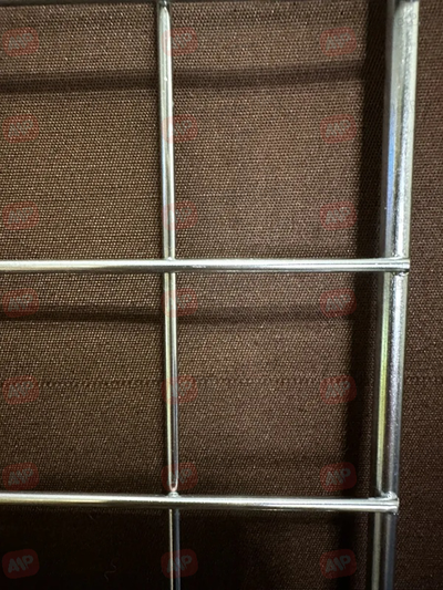 KR1500x400 Торговая решетка крашенная серая под хром 1500x400 мм, 7x3 мм, 50x50 мм