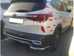 Защита заднего бампера угловая d60 для Kia Seltos (2019-...)