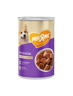 Влажный корм Мнямс На каждый день Кусочки в соусе с ягненком для собак «КРАСИВАЯ ШЕРСТЬ» 400 г