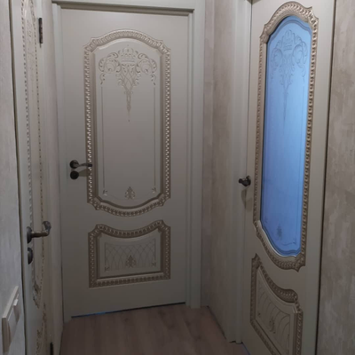 СОЛО NEW В3. СЛОНОВАЯ КОСТЬ/ ПАТИНА БЕЛОЕ ЗОЛОТО. ПОЛОТНО ГЛУХОЕ