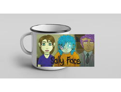 Кружка металлическая эмалированная Sally Face, Салли Фейс №10
