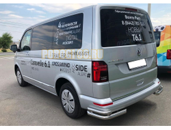 Защита заднего бампера угловая двойная d60/42 для для Volkswagen T6 (2015-)