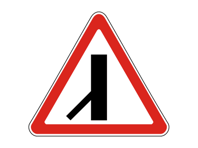 Знак дорожный 2.3.7 Примыкание второстепенной дороги