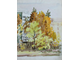 "Осень в городе" бумага акварель Попенков Я.И. 1980-е годы