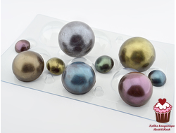 Форма пластик Сферы микс 6см, 5см, 3см