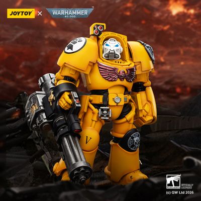 Терминатор Имперских Кулаков (Warhammer 40K) - КОЛЛЕКЦИОННАЯ ФИГУРКА 1/18 Imperial Fists Terminator with Power Fist and Assault Cannon (JT03172) - JOYTOY