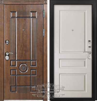 VENMAR (ВЕНМАР). ЦЕЗАРЬ 100 мм. СТАЛЬ 1,8 мм. ТРЕХКОНТУРНАЯ.  VINORIT ГРЕЦКИЙ ОРЕХ/ VINORIT БЕЛЫЙ МАТОВЫЙ