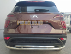Защита заднего бампера двойная d60/42 для для Hyundai Creta 2021-