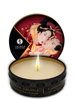 274608 Массажное аромамасло в виде свечи Shunga «Романтика.Шампанское и клубника» 30мл