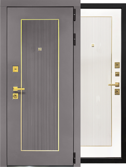 входная дверь «Эра» графит / белый матовый