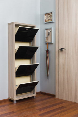 Обувница Айрон-4 (фасад стекло черное)