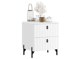 Спальня ТИФФАНИ - Тумба прикроватная Белый жемчуг/Белый софт