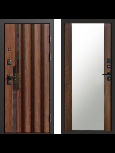 Дверь входная Флекс с большим зеркалом