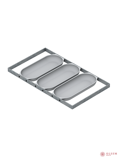 Форма хлебная Батонница 3(250 х 105 х 30 мм) с ручками